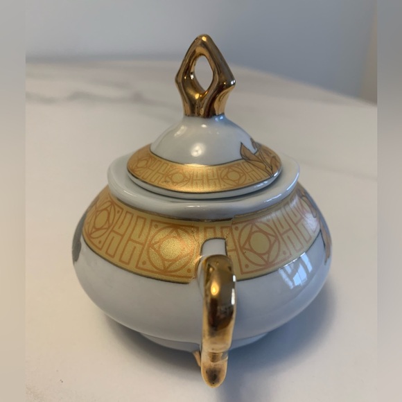 Vintage Lidded Yamasen Gold Collection Percelain Sugar Bowl w/24 ct gold plating - Picture 4 of 7